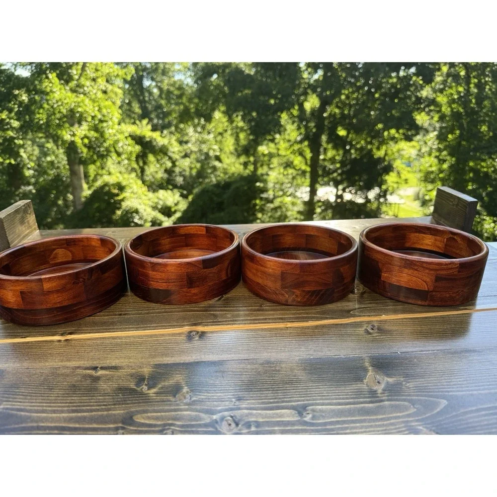 Set‎ of 4 Wood Salad Bowls 6